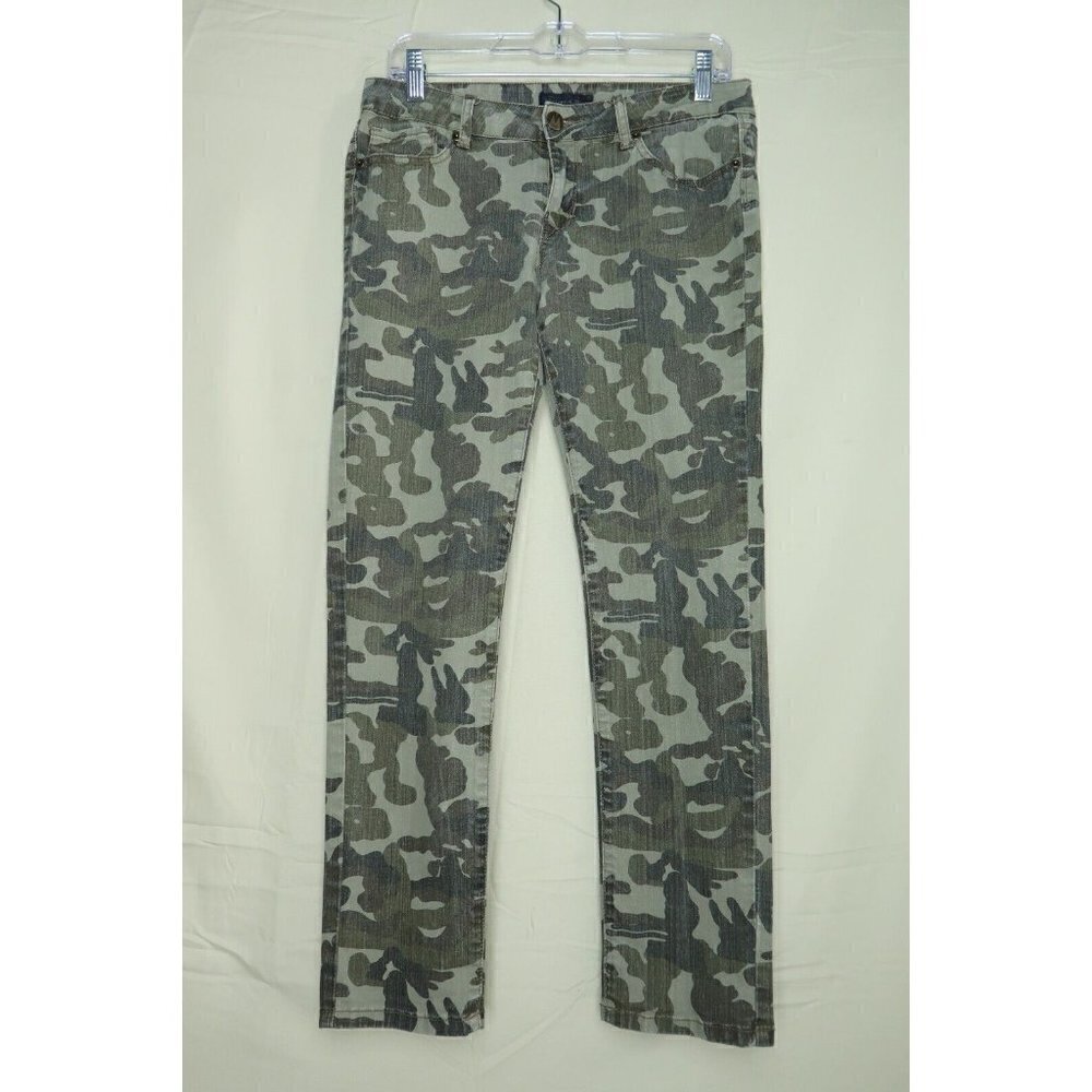 Mechanics Jeans By Zenana Camouflage Denim Jeans Skinny Stretch Women's Large